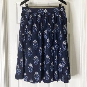 New Loft Outlet Blue Floral Pleated Midi Skirt 8